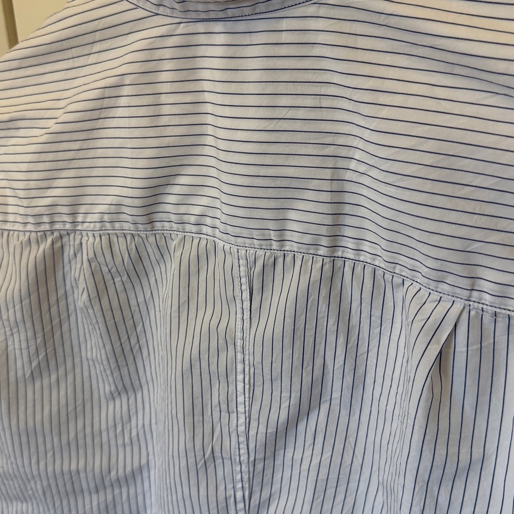Frank & Eileen White Pinstripe Women's Barry XL Shirt 6 8 medium large - Picture 7 of 8